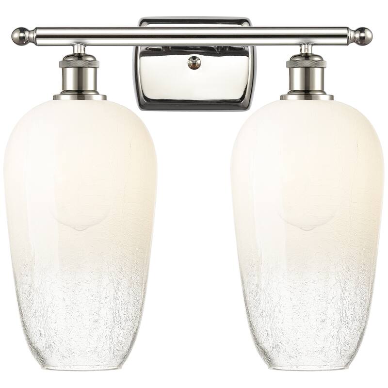 Innovations Lighting Endless Possibilities Ballston - Brookhaven Flute - 2 Light 17" Bath Vanity Light - Polished Nickel/Opal