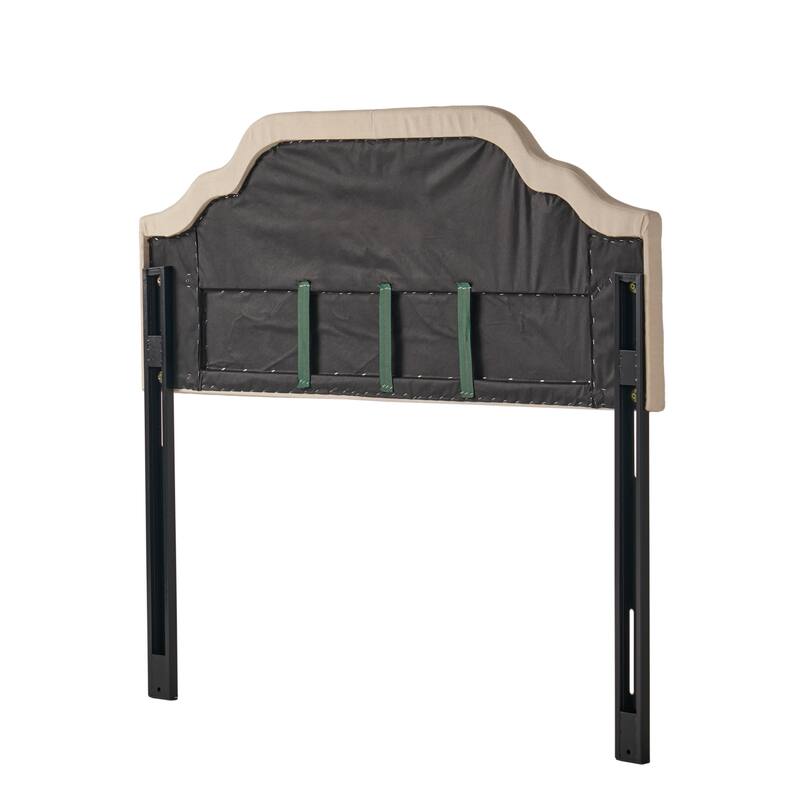 Tufted Upholstered Headboard Queen Size, Solid Wood Head Board with Durable Metal Legs