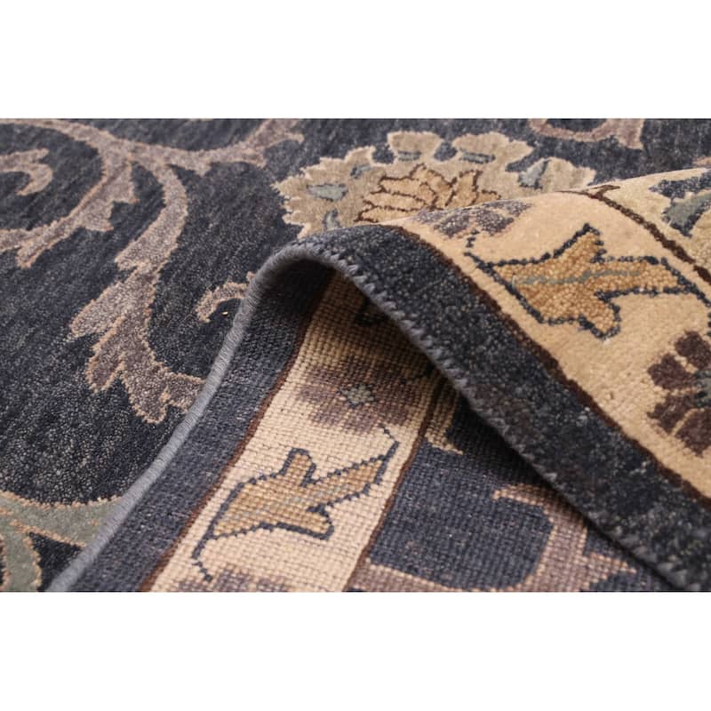 ECARPETGALLERY Hand-knotted Jamshidpour Dark Navy Wool Rug - 7'7 x 9'10