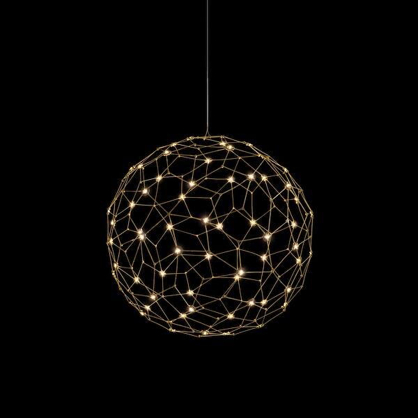 slide 2 of 2, Golden Lighting 5462-16 Spheris 16" Wide Pendant Natural Brass
