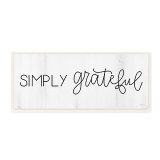 Stupell Simply Grateful Motivational Cursive Typography Phrase Wood ...