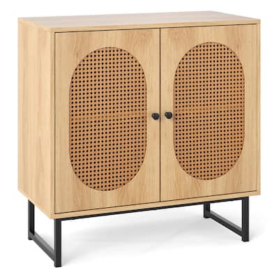 Costway Buffet Cabinet with 2 Doors Adjustable Shelf Metal Legs Accent - See Details