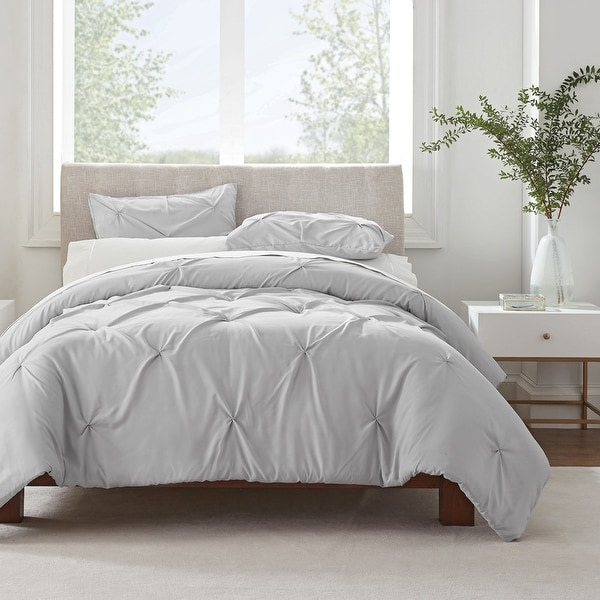 Serta Simply Clean Antimicrobial Pleated 3 Piece Duvet Set. Opens flyout.