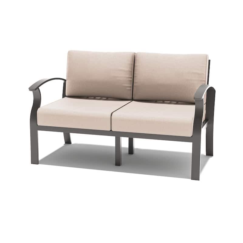 Aluminum Patio Furniture Set with FirePit Ottomans Swivel Chairs,Sectional Sofa with Thick Seat Cushions for Porch Garden