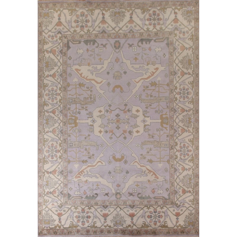 Large Oushak Oriental Rug Handmade Wool Carpet - 9'11"x 14'0"