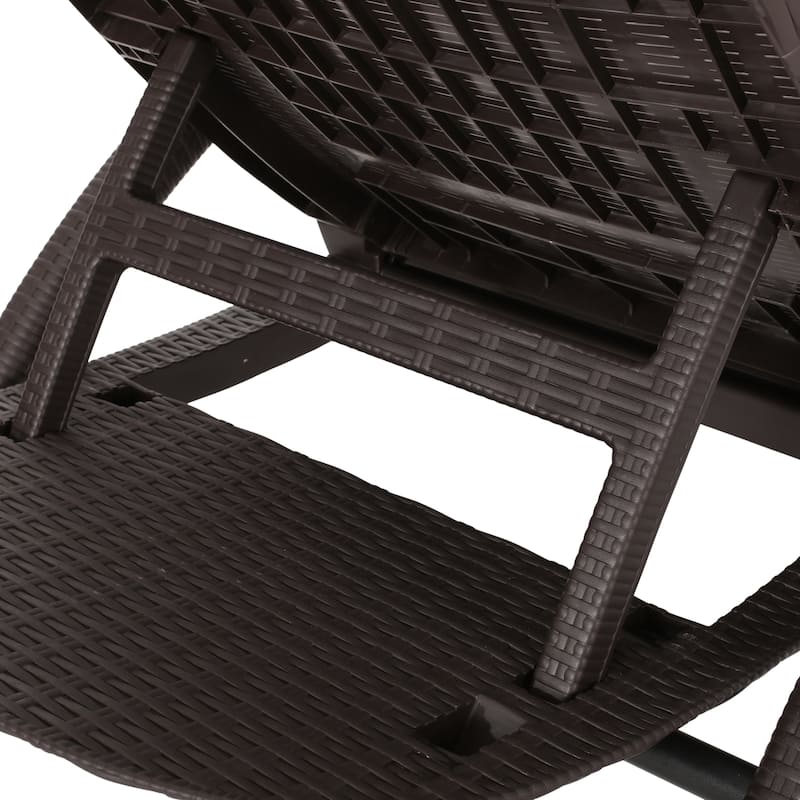 Waverly Outdoor Faux Wicker Chaise Lounges (Set of 2) by Christopher Knight Home - 31.50" W x 76.50" D x 21.00" H