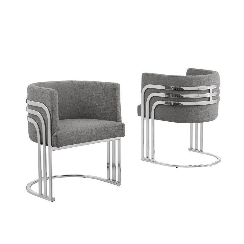 Best Quality Furniture Teddy Fabric Dining Chairs (Set of 2) - N/A