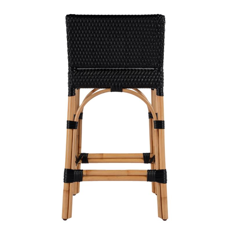 Serienna 24.5"H Seat Rattan Low Back Counter Stool