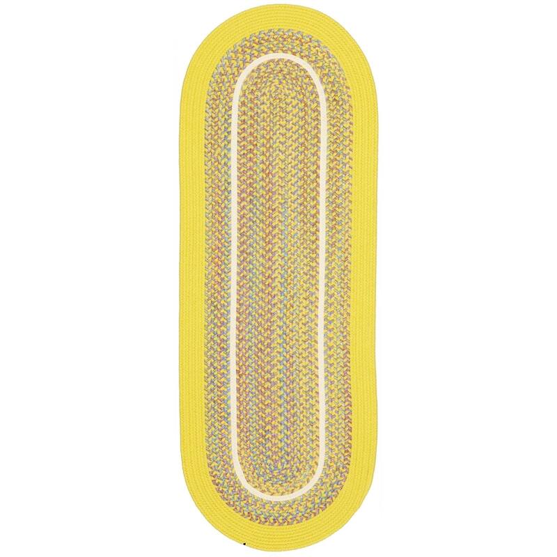 Rhody Rug Kid's Place Indoor/Outdoor Braided Area Rug - Yellow - 2' x 6' Runner