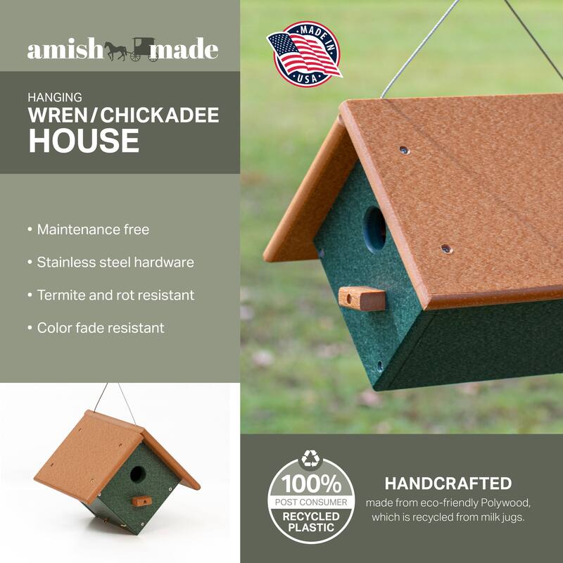 OUTDOOR LEISURE PRODUCTS Model GM32TGC Wren or Chickadee Bird House Made of High Density Poly Resin