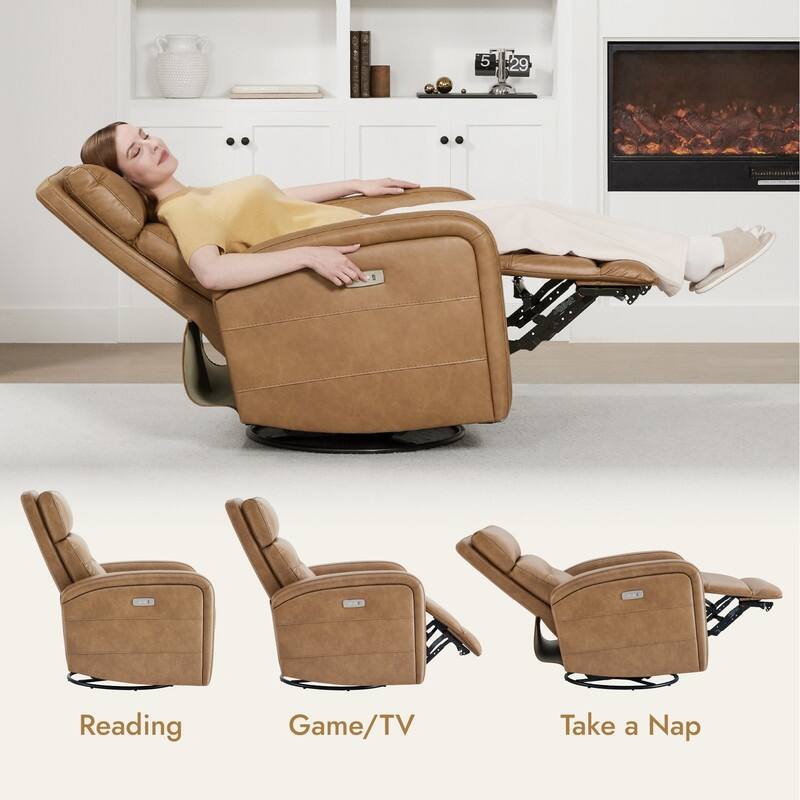 Spruce & Spring Cheryl Power Glider Swivel Rocker Recliner Chair Nursery Recliner