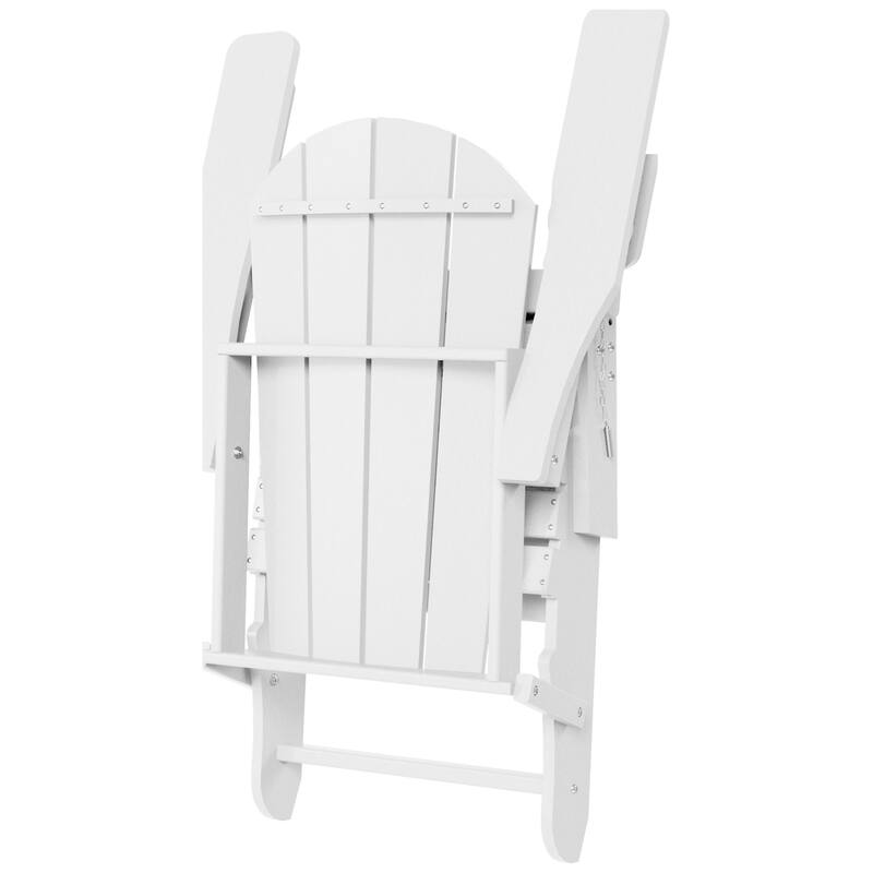 Laguna Outdoor Folding Adjustable Adirondack Chair with Cup Holder & Hideaway Ottoman (Set of 2)