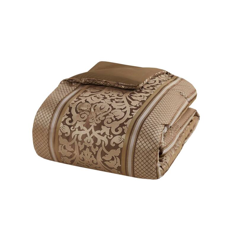 GDF Studio - Seraphina Jacquard 6-Piece Comforter Set with Decorative Throw Pillows