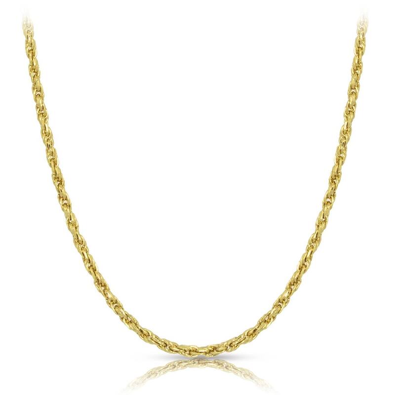 14k Solid Yellow Gold Adjustable Rope Chain 1.0mm Width 22" Length