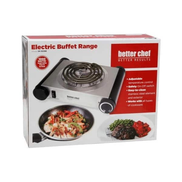 Better Chef Stainless Steel Single Burner Electric Buffet Range Bed