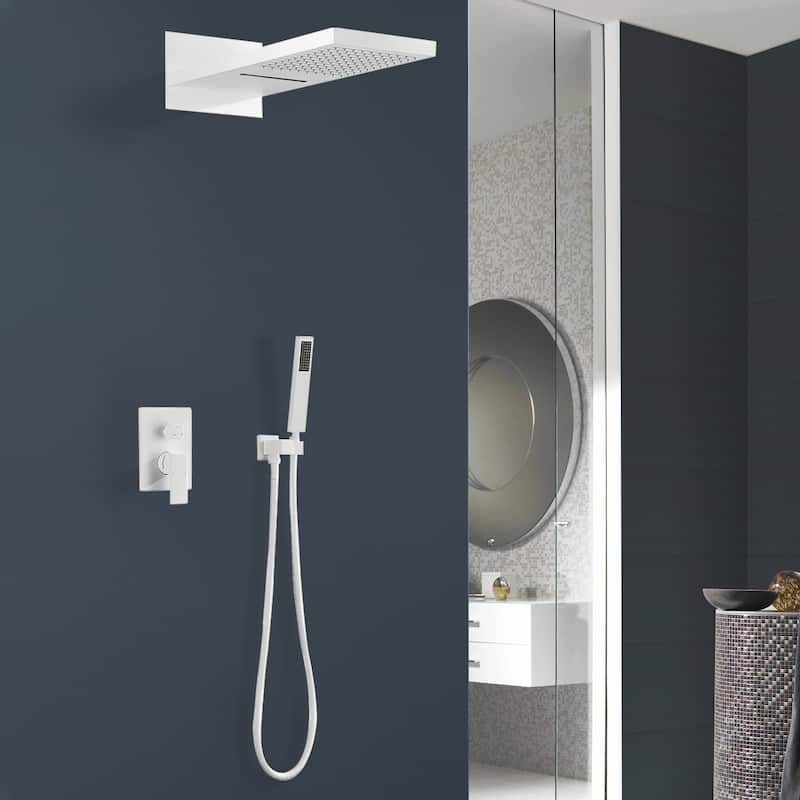 Topcraft wall-mounted rainfall shower system with hand shower