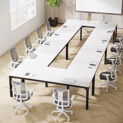 19FT Conference Table,Large Rectangle Meeting Seminar Table for 16-22 Person