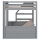 preview thumbnail 17 of 16, Grey Staircase Full Over Full Convertible Bunk Bed w/ Storage Drawers