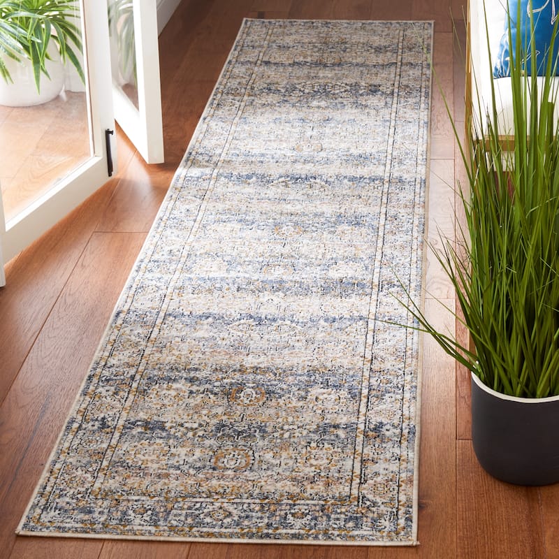 SAFAVIEH Moondust Devendra Vintage Oriental Rug - 2' x 9' Runner - Blue/Grey