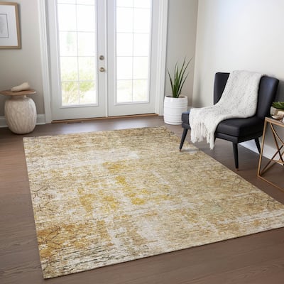 Machine Washable Indoor/ Outdoor Boho Moroccan Chantille Rug