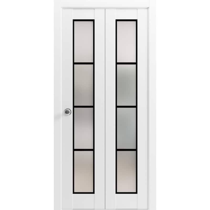 Bi-fold Doors 36 x 80 Planum 2132 White Silk Sturdy Tracks - White - 60" x 84" ( 2* 30x84)