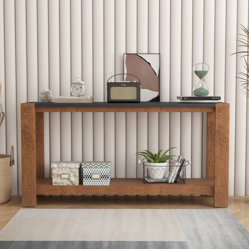 Console Table with Bottom Shelf and Four Legs