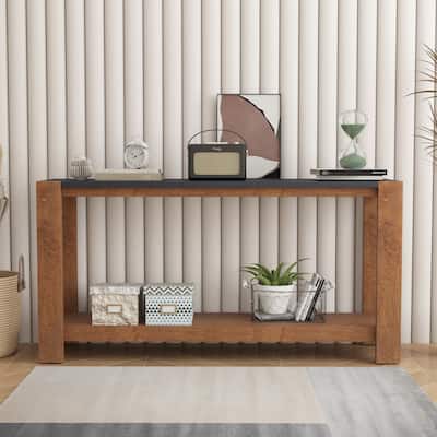 Console Table with Bottom Shelf and Four Legs