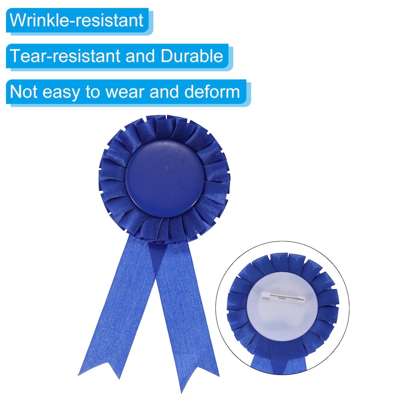 6Pcs Blank Award Ribbon, Rosette Ribbon Prize Recognition Ribbon