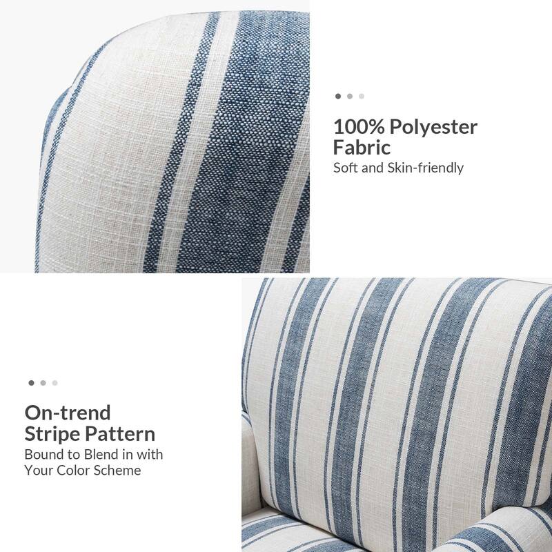 Seip Classic and Contemporary Striped Arm Chair with Spindle Legs by HULALA HOME
