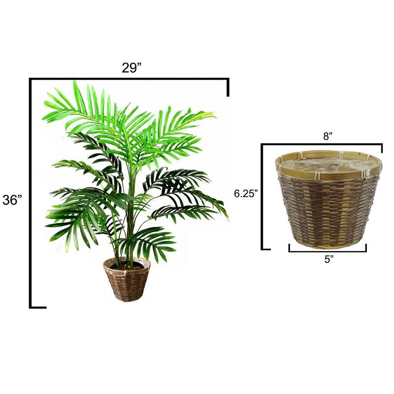 Admired By Nature Artificial Paradise Palm Tree Plant in Woven Basket