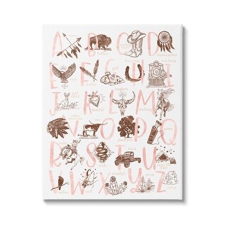Stupell Southwestern Style Alphabet Learning Canvas Wall Art by Erica ...
