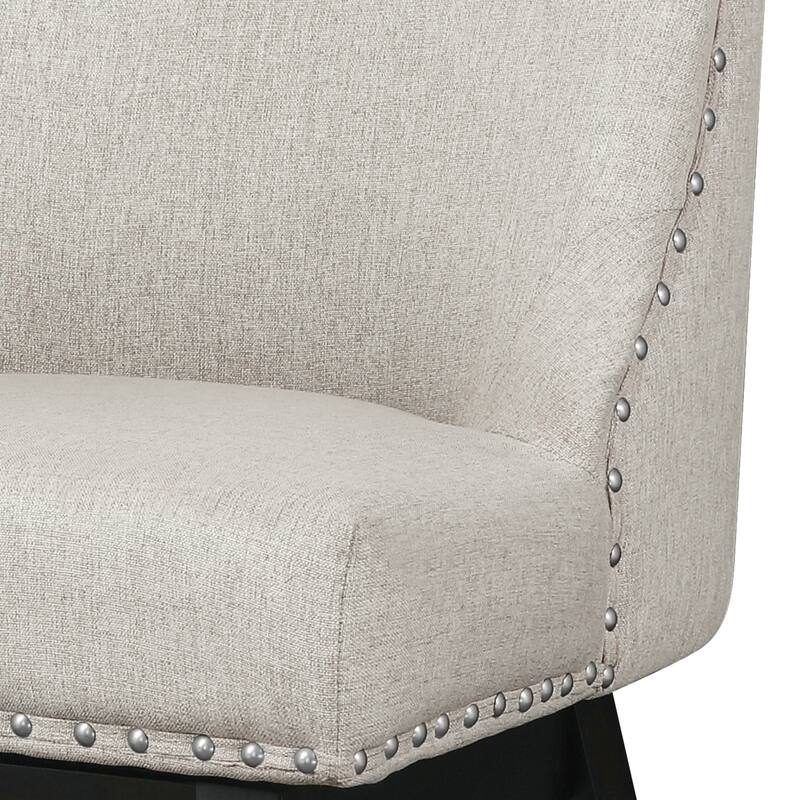 26 in. Swivel Counter Height Bar Stools Upholstered Wood Frame Counter StoolsWith Nailhead Trim