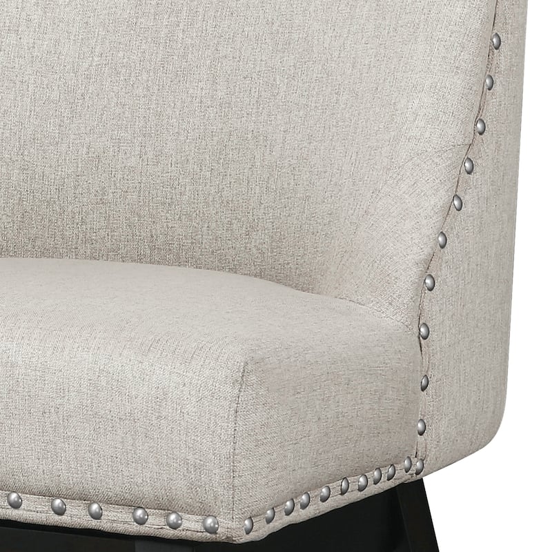 26 in. Counter Height Upholstered Wood Frame Swivel Bar Stool with Farbic Seat - 19.6"D x 19.6"W x 37"H