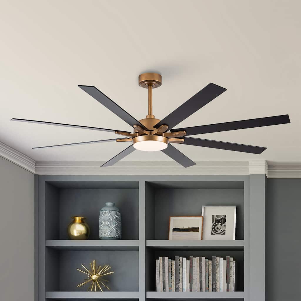 65-Inch Modern Reversible Dimmable Large Ceiling Fan with Light and Remote