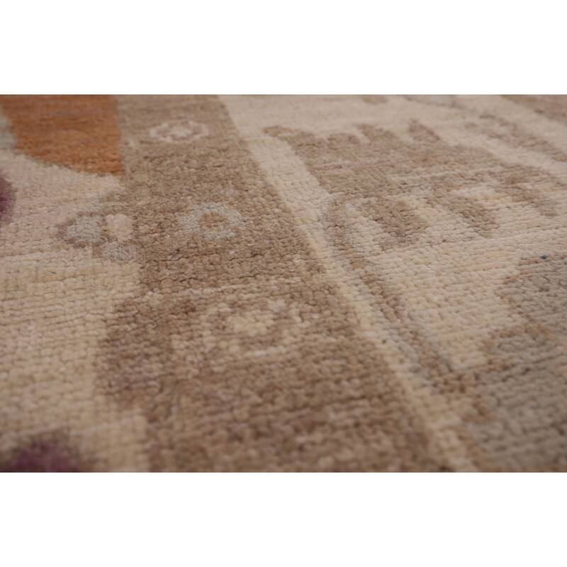 All-Over Floral Oushak Vegetable Dye Area Rug Handmade Wool Carpet - 8'11" x 12'4"