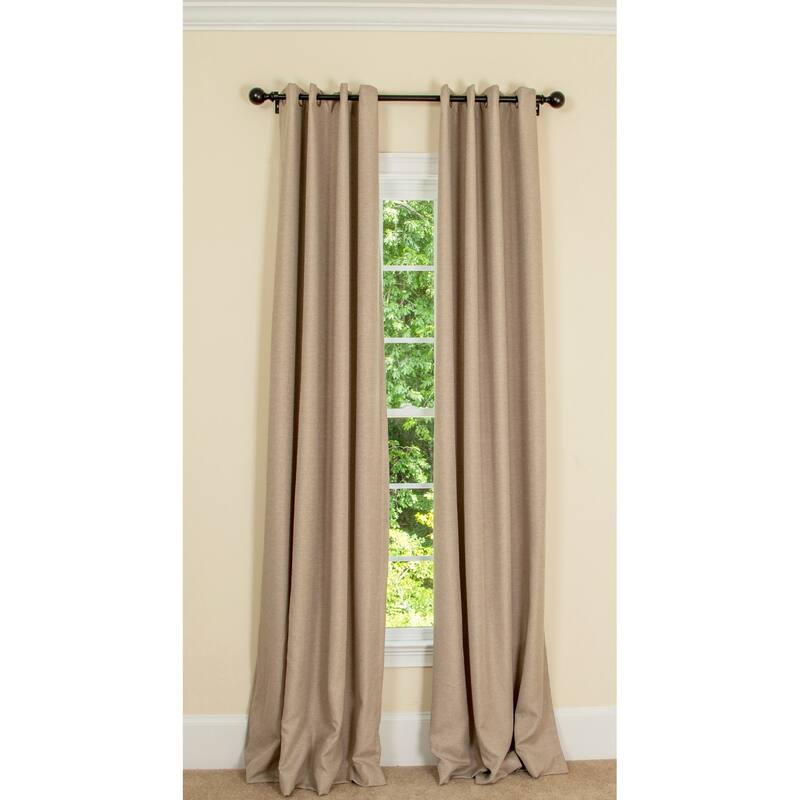 Elle 100% Blackout Grommet Curtains, 2 Panels - Mocha - 50"x63"