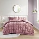 preview thumbnail 11 of 28, Intelligent Design Velvet Dream Puff 3 Piece Comforter Set Pink - King