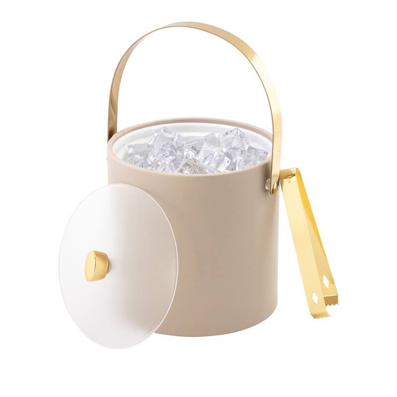 ARC 3qt Ice Bucket & Ice Tong w/ Acrylic Cover, Gold Arc Knob & Handle - 8' x 11'
