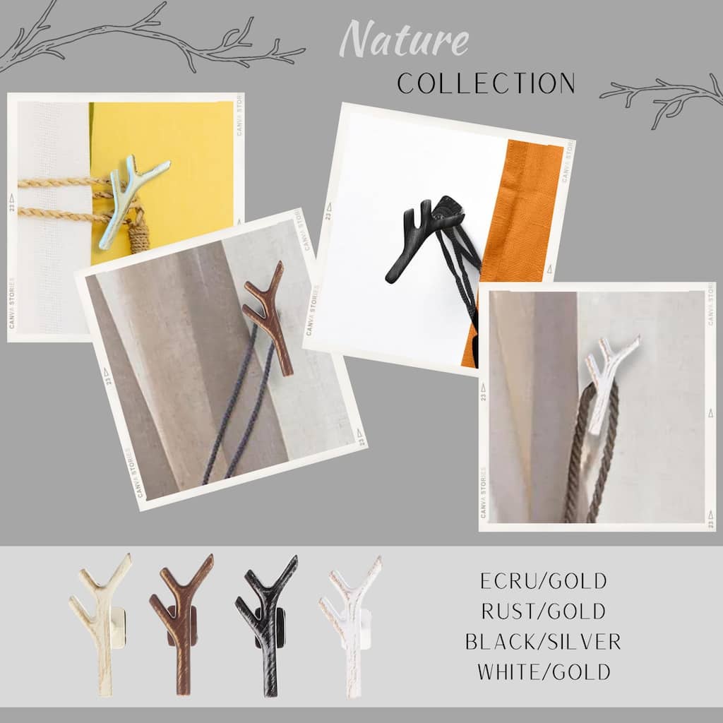Curtain Tieback Hooks - Set of 2 Adhesive Hooks Holdbacks