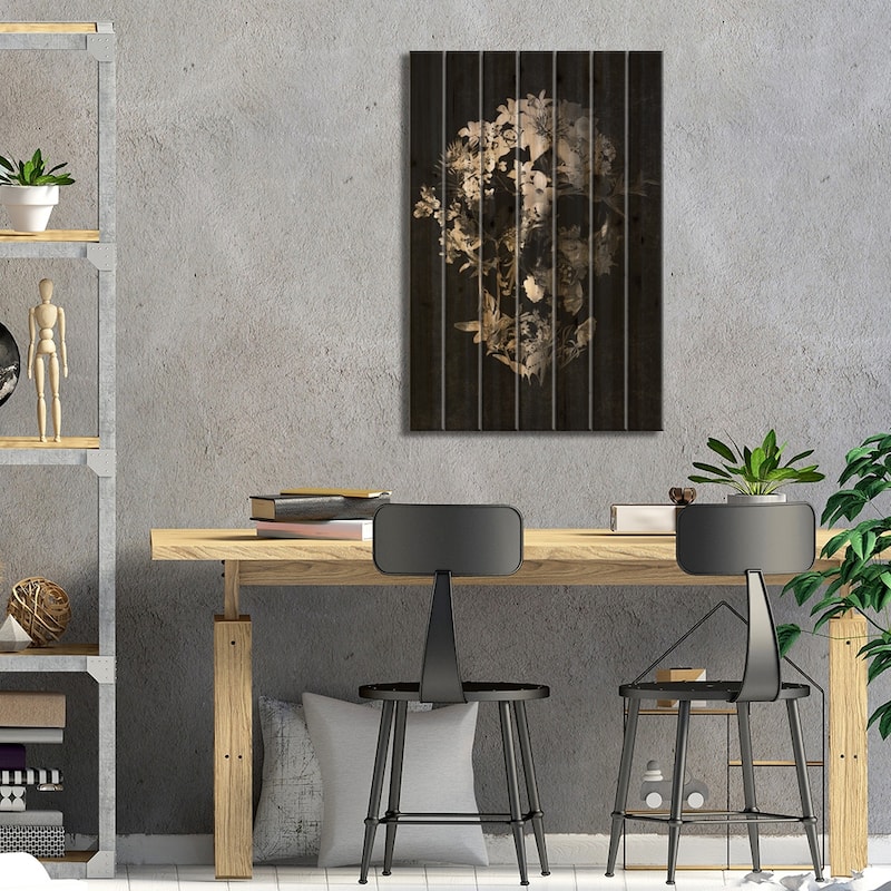 Spring Skull Print On Wood by Ali Gulec - Multi-Color
