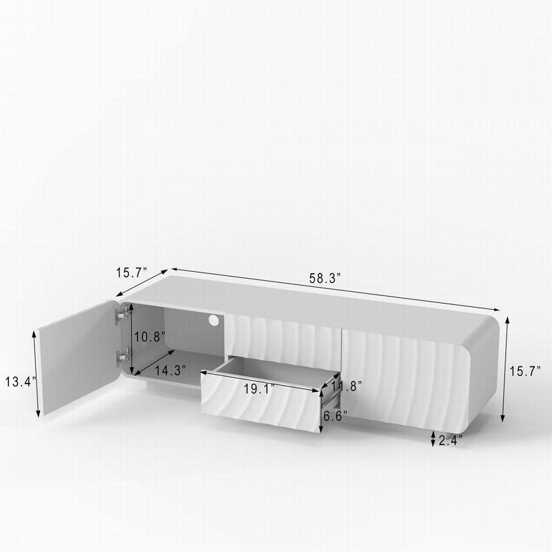 Modern 58-Inch TV Stand for TVs up to 65", Media TV Console With Storage for Living Room or Bedroom