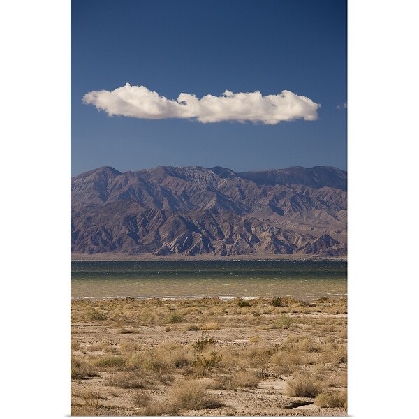 "Sea with a mountain range, Salton Sea, Bombay Beach, Imperial County, California" Poster Print