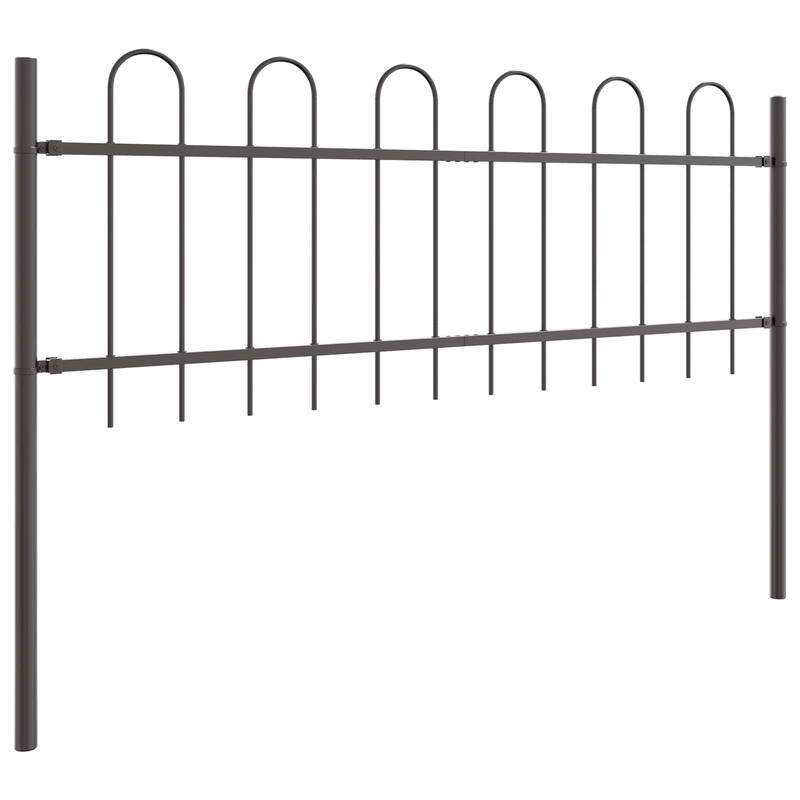 vidaXL Garden Fence Powder-coated steel Gray