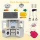 preview thumbnail 8 of 7, Wooden Kids Play Kitchen Playset with Realistic Lights and Sounds-Grey - 40” x 20” x 33.5”