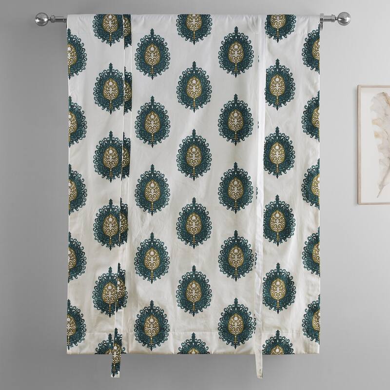 Exclusive Fabrics Mayan Printed Cotton Tie-Up Window Shade - 46 X 63