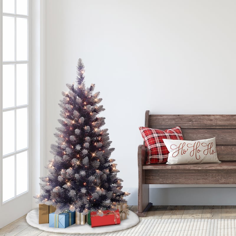 Puleo International 4' Pre-Lit Fashion Purple Pine Artificial Christmas Tree
