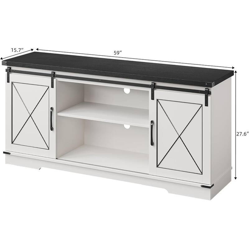 TV Stand for 65 Inch TV, Entertainment Center with Storage and Sliding Barn Doors