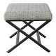 preview thumbnail 32 of 53, Porch & Den Boucher Modern Metal X-base Square Ottoman