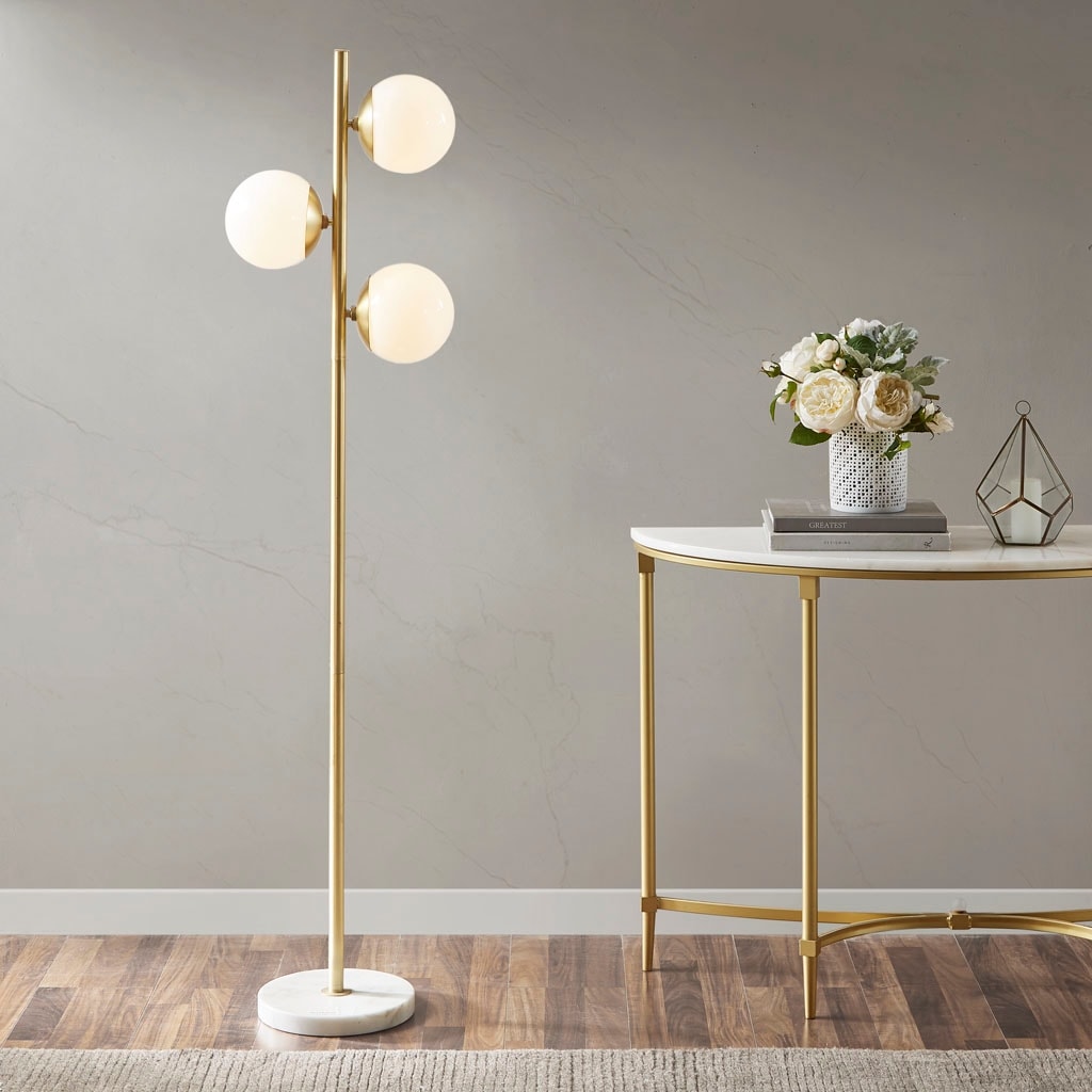 3 Globe Light Floor Lamp with Marble Base LIYU