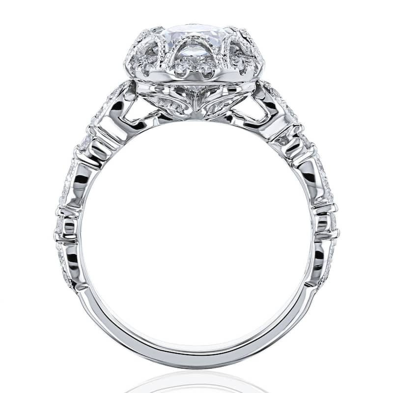Annello by Kobelli 10K Gold Moissanite The Royal Scallop Oval (HI/VS, HI/I)